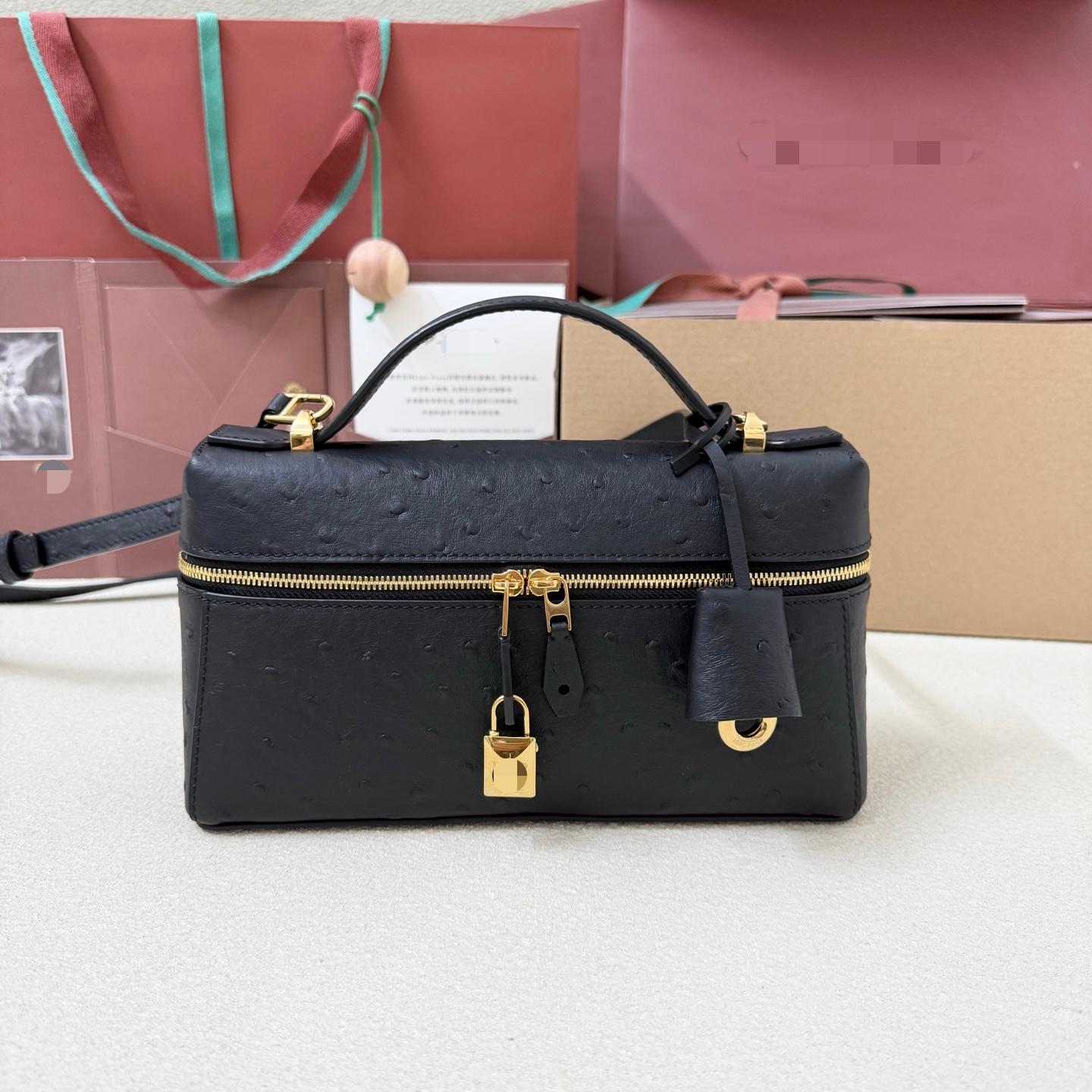 LP23 Black ostrich pattern Extra Bag